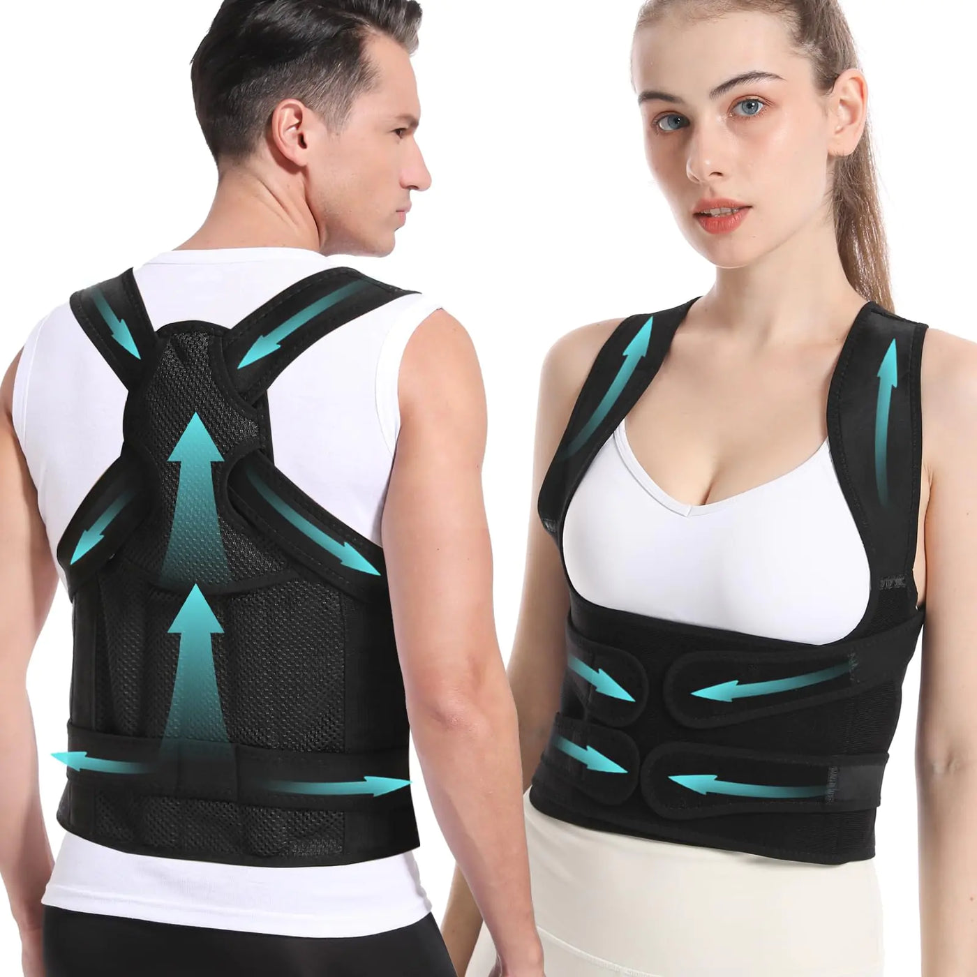 AlignBack Adjustable Posture Corrector for All Genders (M 34-41in)