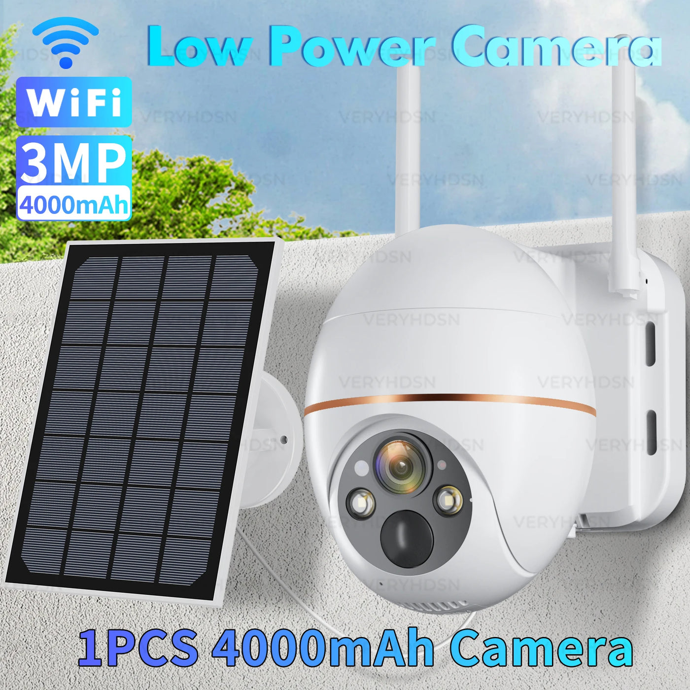5MP Solar WIFI IP Camera 8000mAh Battery PTZ Surveillance Cameras Wireless PIR Human Tracking CCTV Outdoor HD Waterproof 5X Zoom